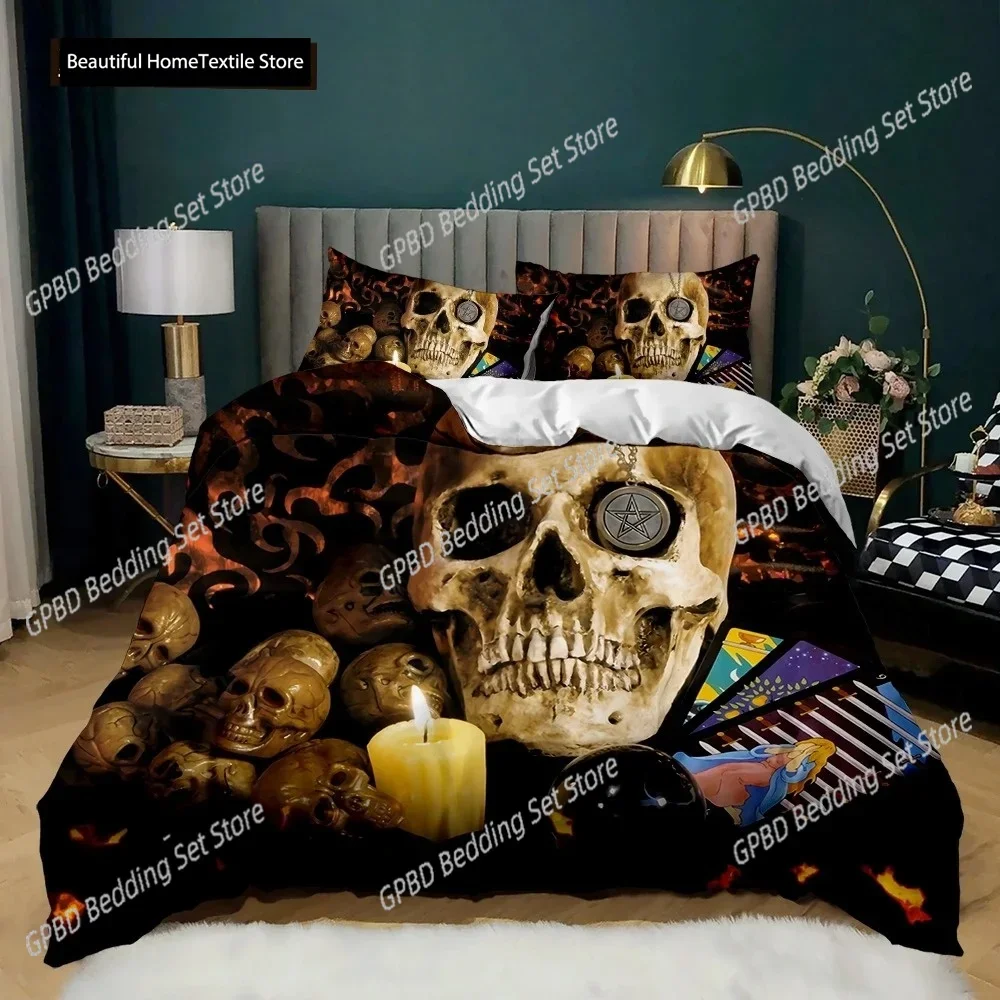 

3D Skull Gothic Skull 3D NEW Duvet Cover Pillowcase Bedding Set Adult Boy Girl Bedroom Decoration Children Single Double Large