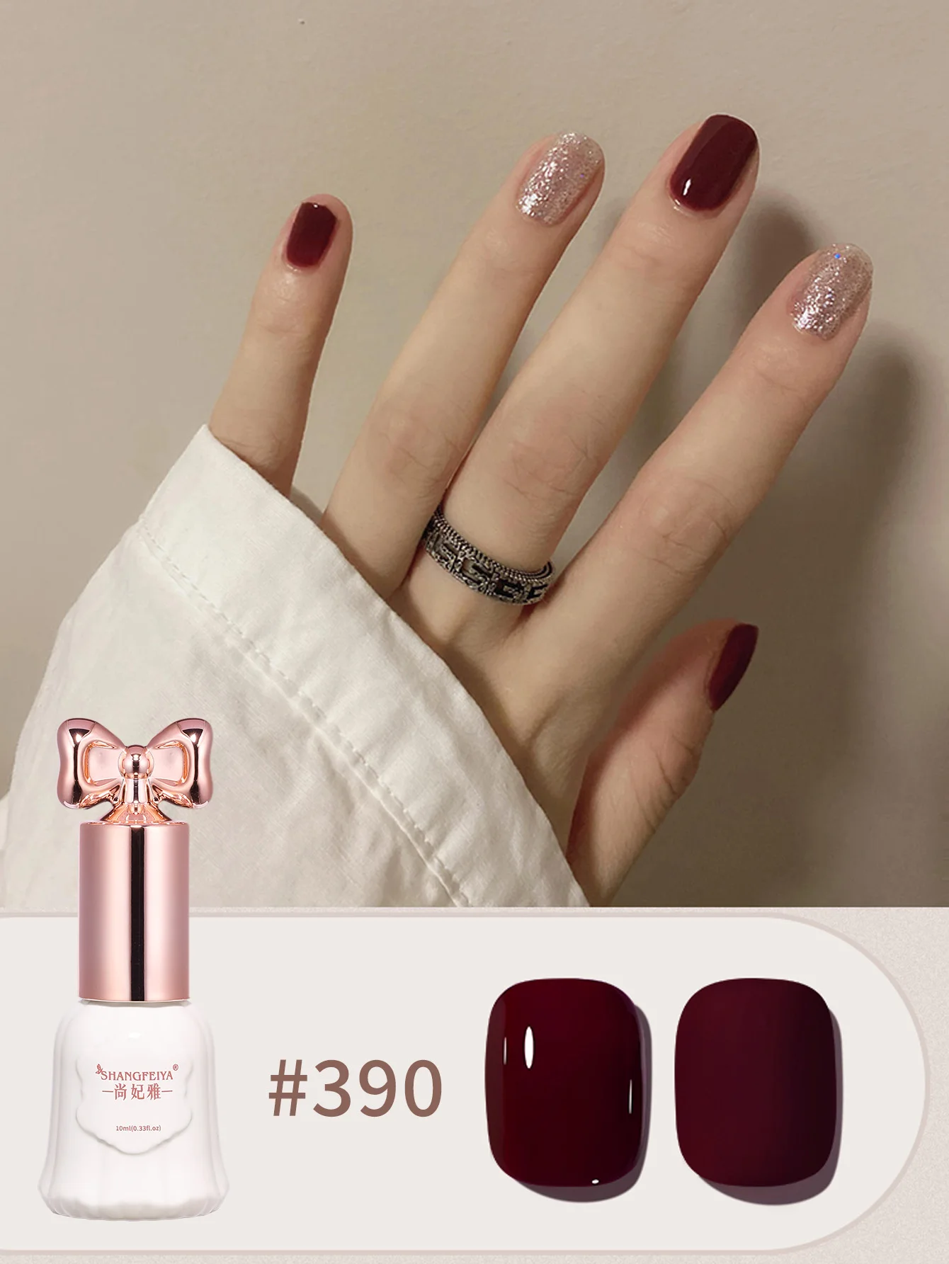 10ml 레드 젤 네일 폴리쉬 6색 세트 소프트 젤 네일 폴리쉬 발렌타인 네일 아트 바니쉬