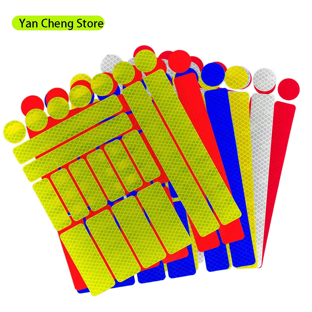 Bicycle Frame Reflective Strips Waterproof Safety Warning Stickers Body Reflective Decals Night Riding Anti-collision Mark