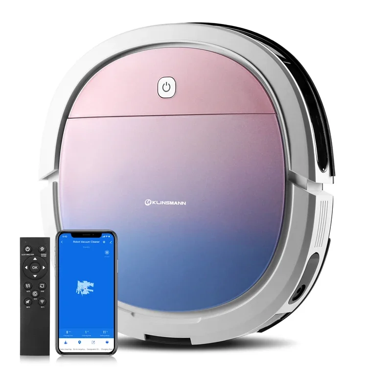 Klinsmann Power Suction Wi-Fi Connectivity Self-Charging Super Thin Cleaner Sweeping Robot