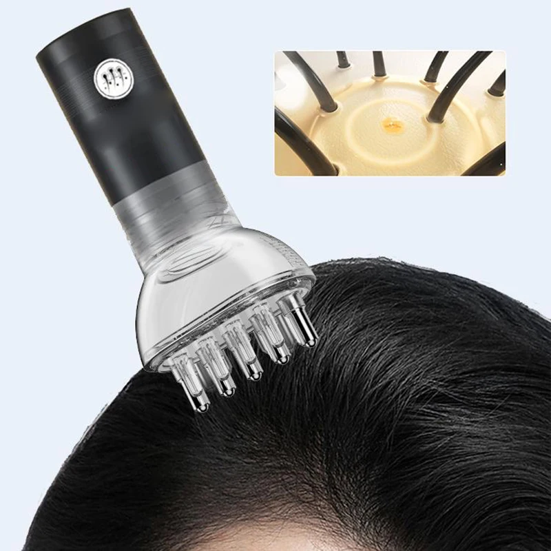 مشط سائل لفروة الرأس، مشط تدليك صغير محمول، زيت طبيعي، سائل توجيه مدلك مضاد لتساقط الشعر، أدوات العناية بفروة الرأس #3