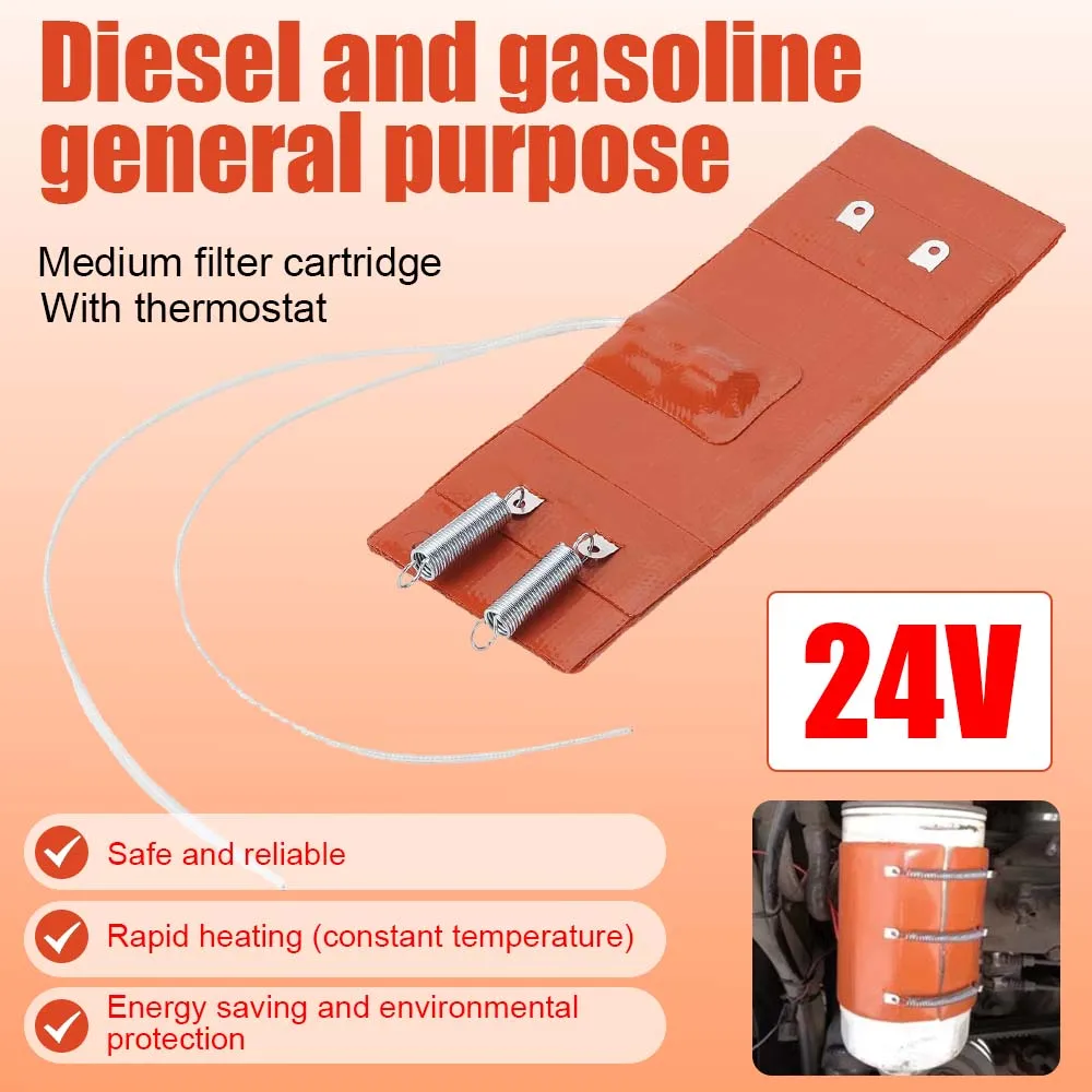  24V Fuel Tank Heater Blanket Universal Fuel Heater Pad Anti-freeze Heating Silicone Rubber Heating Pads Waterproof 3D Printer