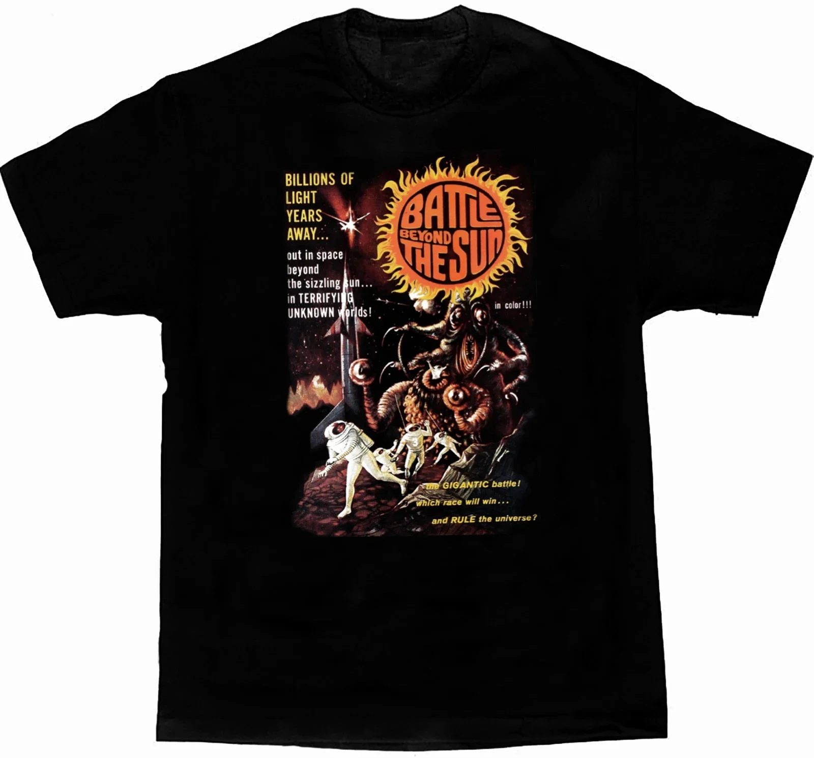 Battle Beyond The Sun 1959 Soviet Scifi Film Poster T-Shirt. Summer Cotton Short Sleeve O-Neck Mens T Shirt New S-3XL