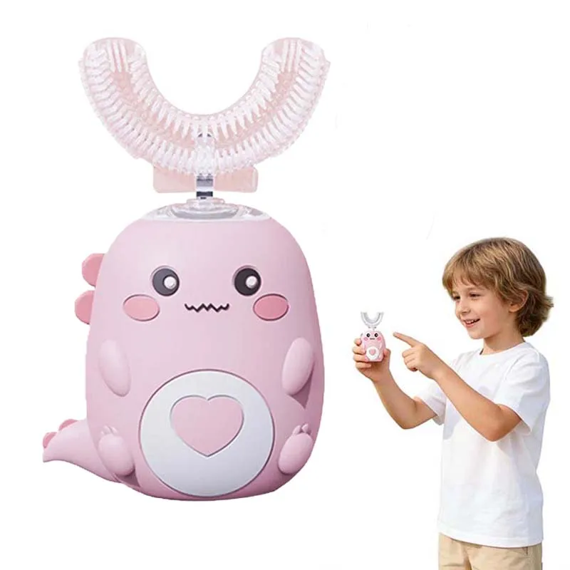 New Cartoon 360 Degree Kids U-shaped Electric Toothbrush for Children Years Old with IPX7 Waterproof