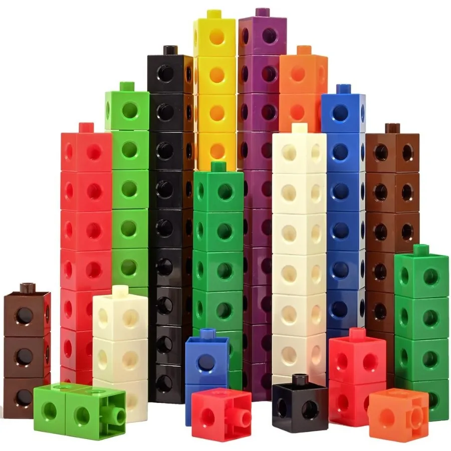 edxeducation Verbindungswürfel, 100er-Set, Zählwürfel, Farbsortierspielzeug, mathematische Manipulationen für Vorschulkinder, Pre-K-Klassenzimmer, Lea