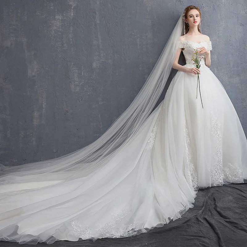2024 Robe Marriage A Line Tank Wedding Dress Boat Neck Lace Floral Appliqued Bridal Dress Wedding Gown Vestidos de Noiva Elegant