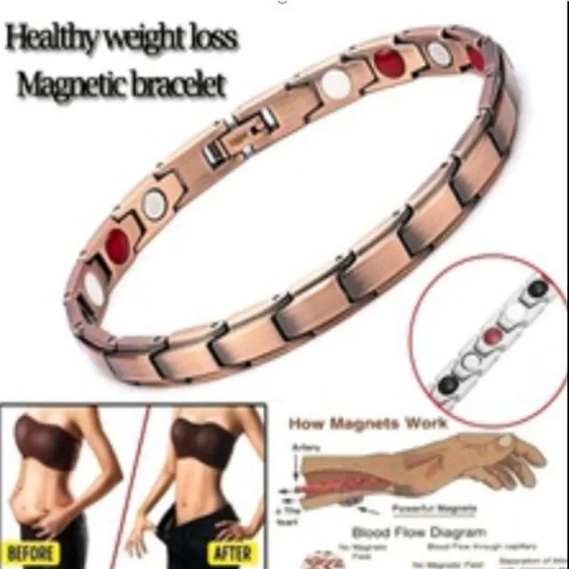 Wu's 2022 New Ladies Titanium Steel Weight Loss Magnet Bracelet Magnetic Bracelet Magnetic Health Care Negative Ion Bracelet