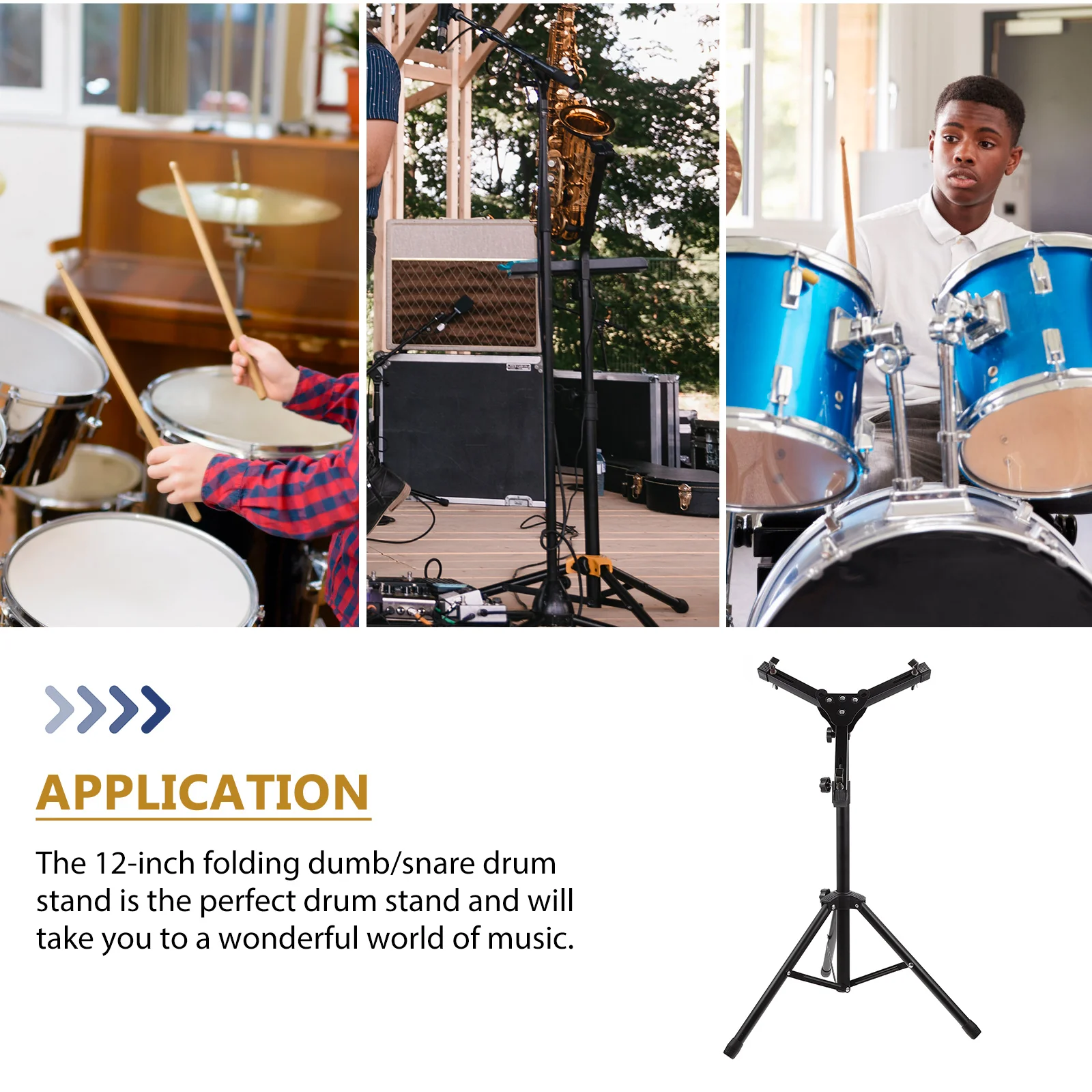 

Storage Folding Drum Stand Mallets Mount Holder Shelf Rack Black Wall Mounted Bracket