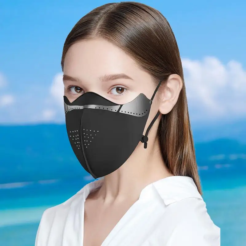 Face Cover Sun Protection UV-Resistant Soft Sunscreen Masque Cool Cycling Face Sun Protector Skin Guard For Fishing Golf Outdoor