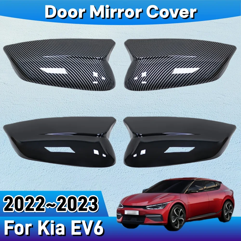 

Door Mirror Cover For Kia EV6 2022 2023 Exterior Scratch Protective Car Decoration Rearview Accessory Upgrade Styling ABS