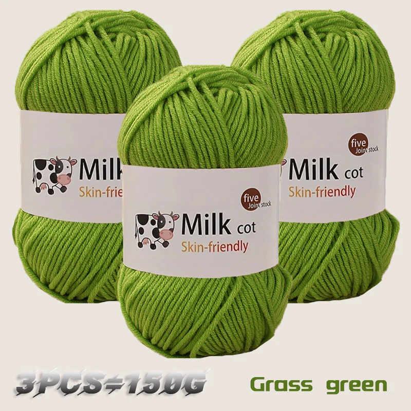 150 g 5-strängiges Milchgarn, handgefertigt, mitteldick, zum Selbermachen, gewebt, für Puppen, Pullover, Blumenmütze, Schal, Garnball