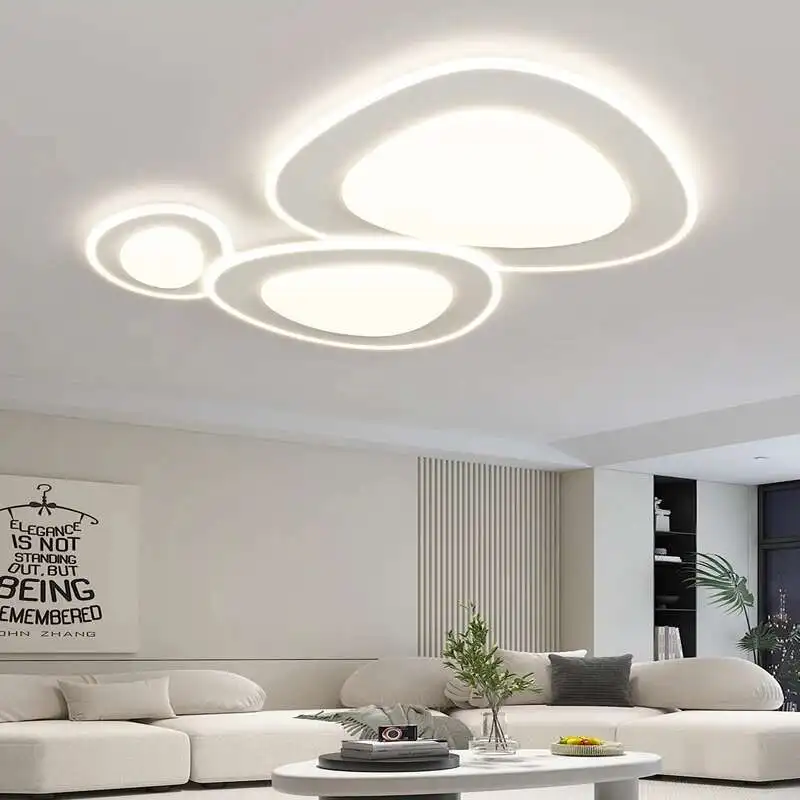 LED white pebble ceiling Chandelier Circular lamp Bedroom living room Study Room Eye-friendly ultra-thin children's room lamp