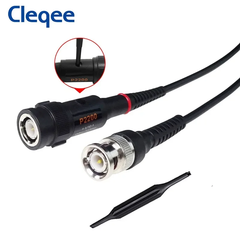 Cleqee P2200D Oscilloscope Probes 200MHz Insulated  + Test Hooks to 4mm Banana Plug Wire Mini Grabber to BNC Coaxial Cables Set