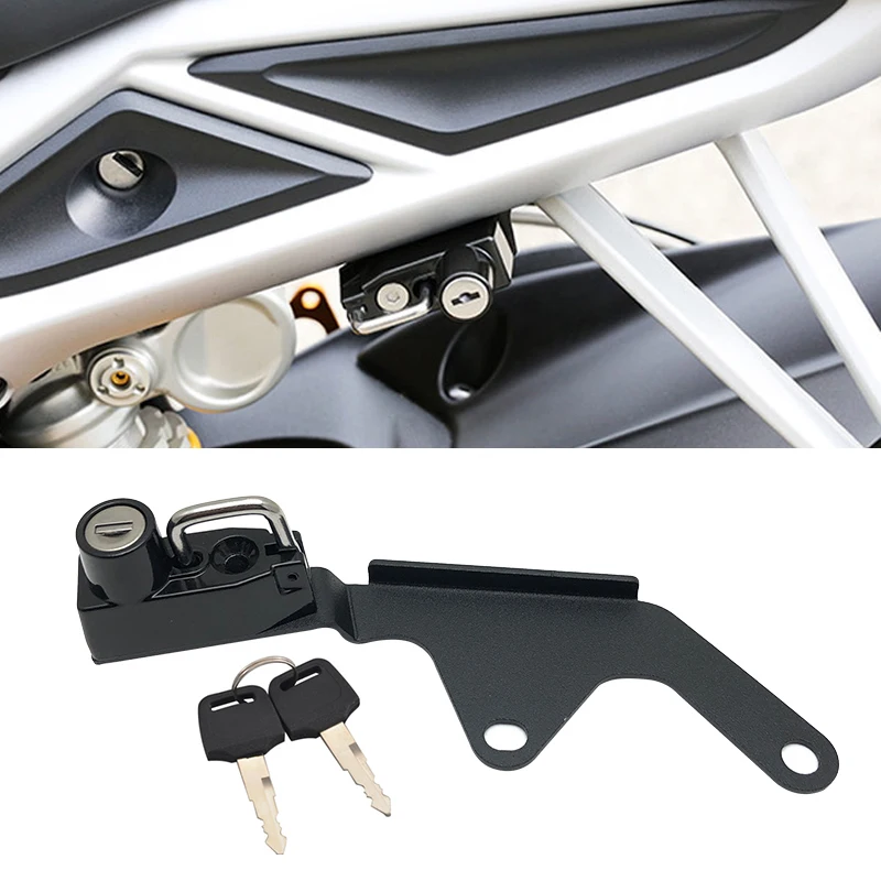 Motorcycle Helmet Lock Mount Hook with 2 Keys Side Anti-theft Security  For Street Triple 765 S RS R 765RS 765R 765S 2013-2022