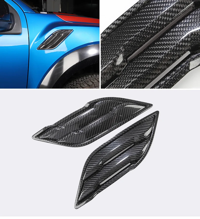 tantan Carbon Fiber Exterior Accessories Leaf Board Fender Flare Outlet Trim For Ford F150 Raptor Carbon Fiber Auto Parts PIck-u