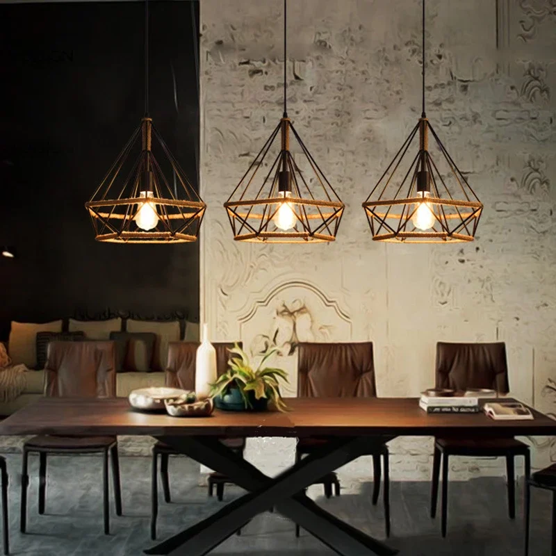 

Creative Pendant Lamp Shade E27 Bulb Display Home Restaurant Bar Lighting Decorations Light Holder Accessories