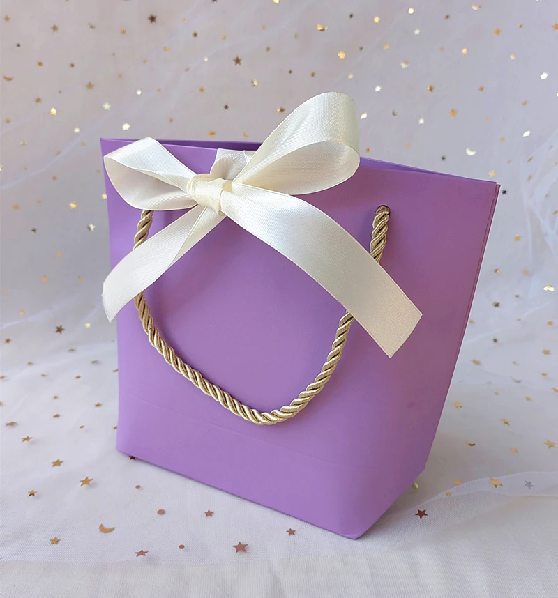 100 Large Size Gift Bag With Bow Present Box For Pajamas Clothes Book Packaging Gold Handles Kraft Paper Bags For Small Business