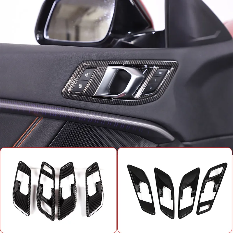 

For BMW 1 Series 2 Series F40 F44 2020-2024 ABS Carbon Fiber/Black Car Inner Handle Decorative Frame Sticker Car Accessories