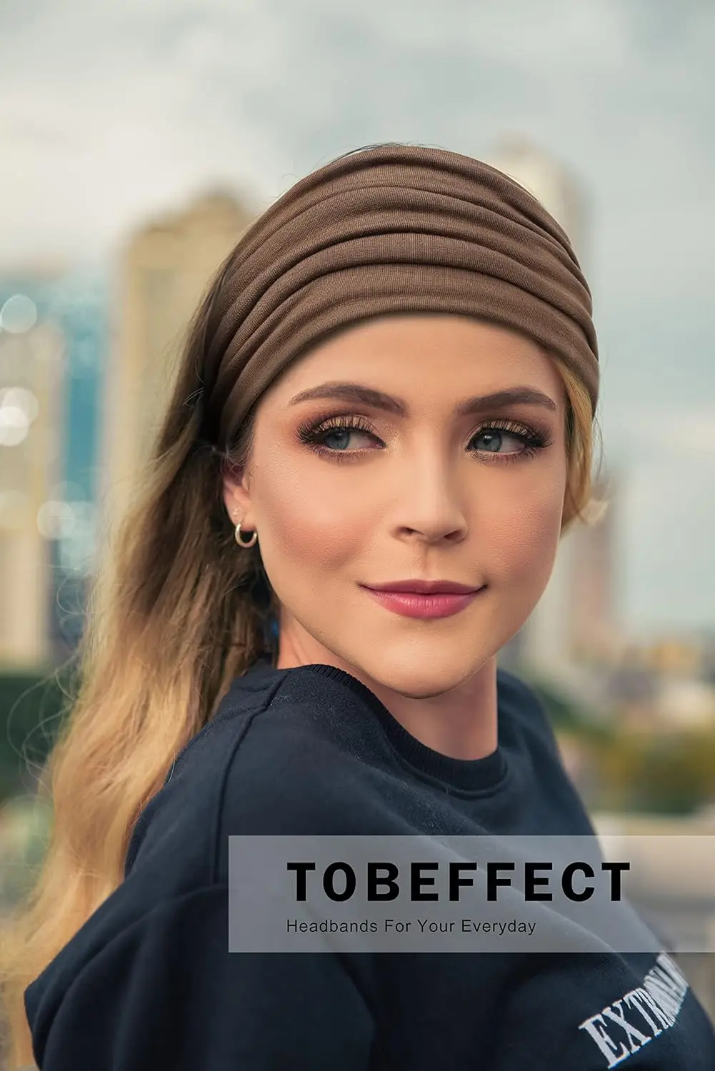 Kadınlar için geniş bantlar, büyük türban kafa Boho Hairband saç bükülmüş düğüm aksesuarları