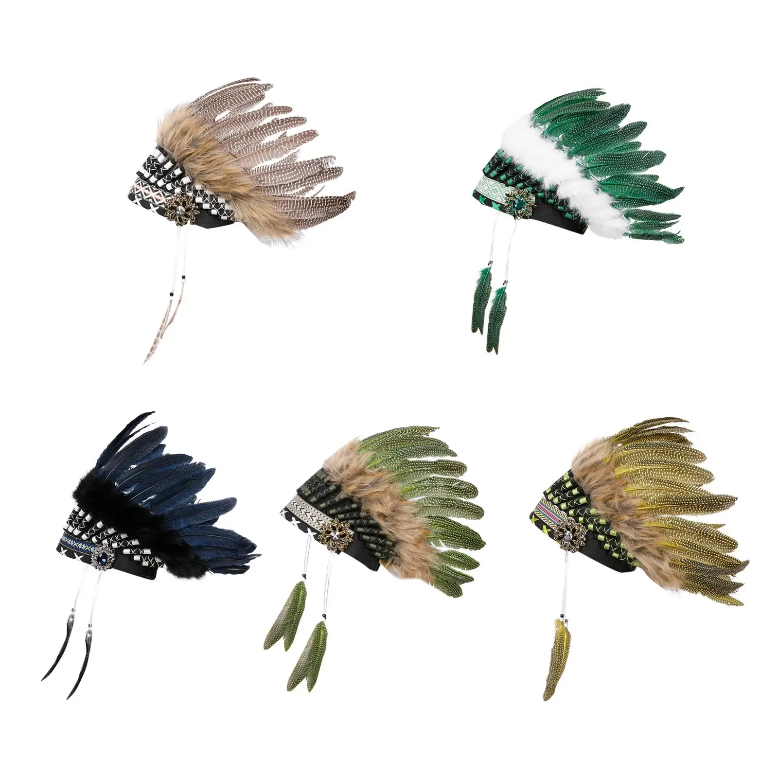 フェザー ヘッドドレス コスチューム アクセサリー 女性 男性 パーティー用品 誕生日用