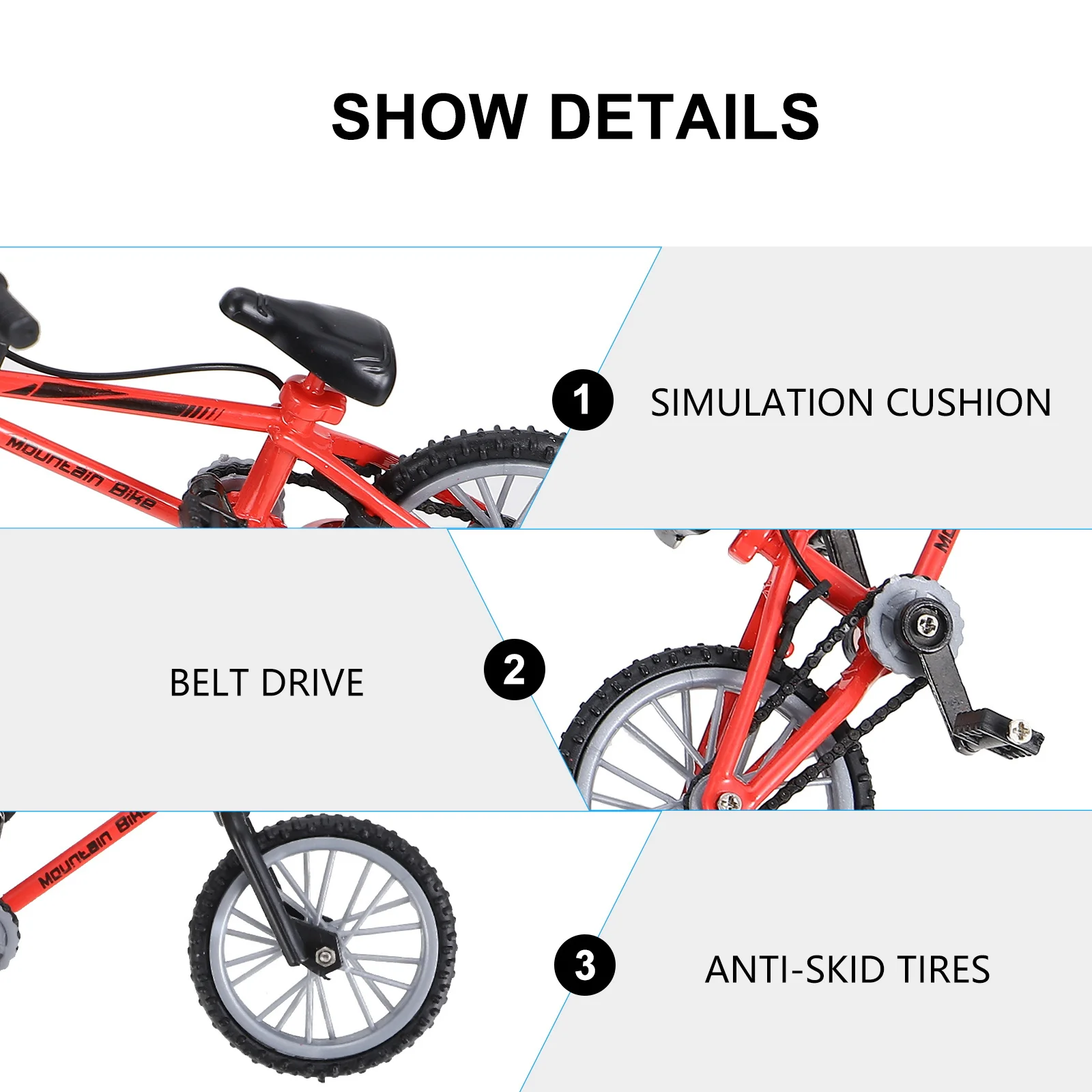 

1Set Mini Finger Bike Alloy Desktop Bike Simulation Bicycle Excellent Gaming Experience Easy to Use Gift for Family Friends