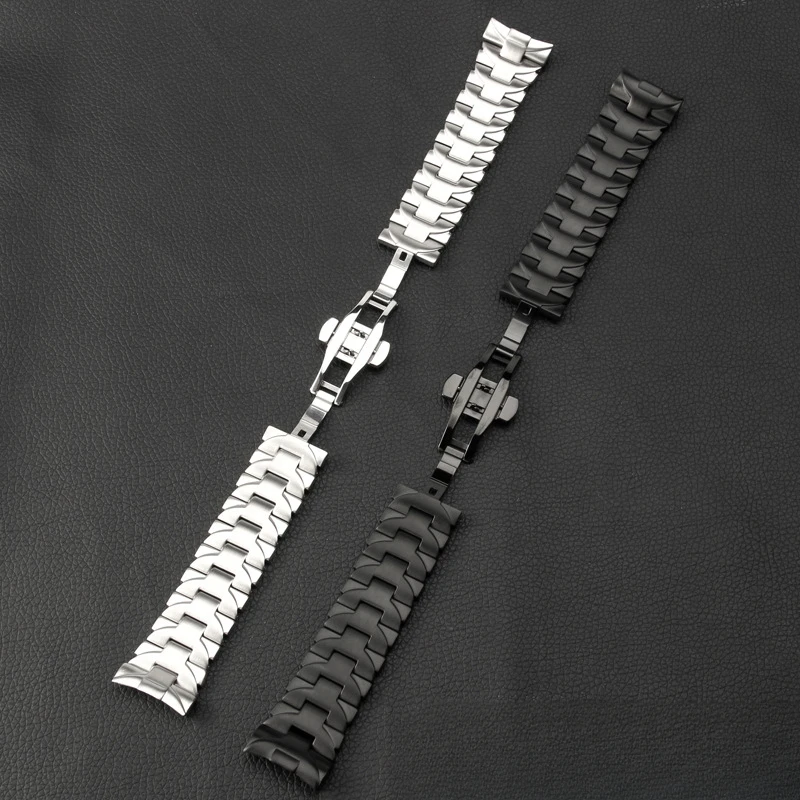 316L الصلبة الفولاذ المقاوم للصدأ حزام الساعات لبانيراي pam441 111 382 pam1314 حزام الرجال سوار فولاذي فراشة مشبك سوار 24mm22mm