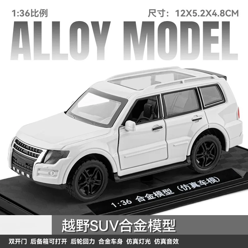 1:36 Watts Traveler Pajero M3 X7 pickup Model Toys Metal Diecast Rubber Tires Exquisite Interior Pull Back Ornaments