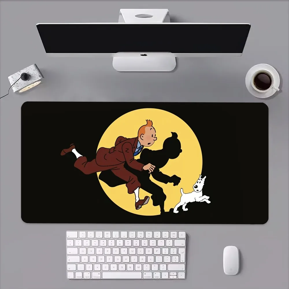 Cartoon Les A-Aventures de T-Tintin Mouse Pad Computer Laptop Gaming Office Wrist Guard Non Slip Keyboard Pad