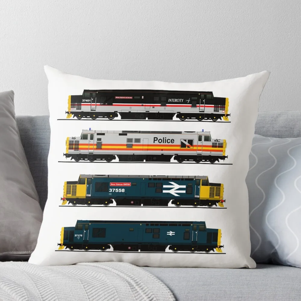 

CLASS 37 LOCOMOTIVES Throw Pillow Sofas Covers Cushion Covers For Living Room Couch Pillows