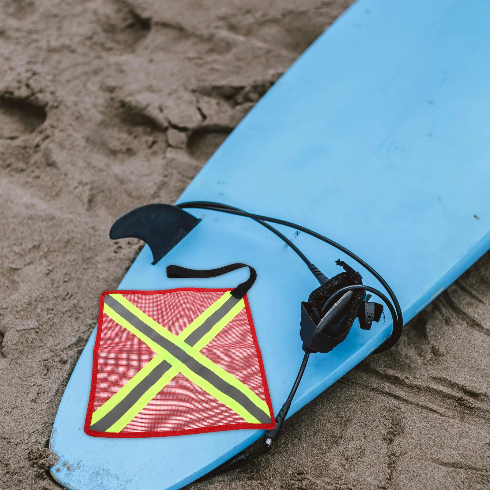 

Kayak Safety Flag Red Oxford Cloth Waterproof Reflective Strips For Boating Fishing Night Use Water Sports Accessory