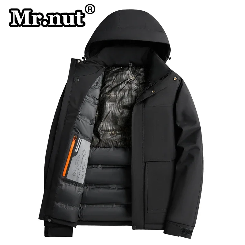 Mr.nut Men' Graphene Hooded Warm Cotton-padded Jacket Winter Clothing Quality Durable ParkasThermal Windbreak Thickening Jackets