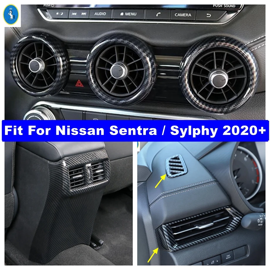

Задняя решетка вентиляции/Крышка Кондиционера Подходит для Nissan Sentra / Sylphy 2020-2023, аксессуары для салона автомобиля из углеродного волокна