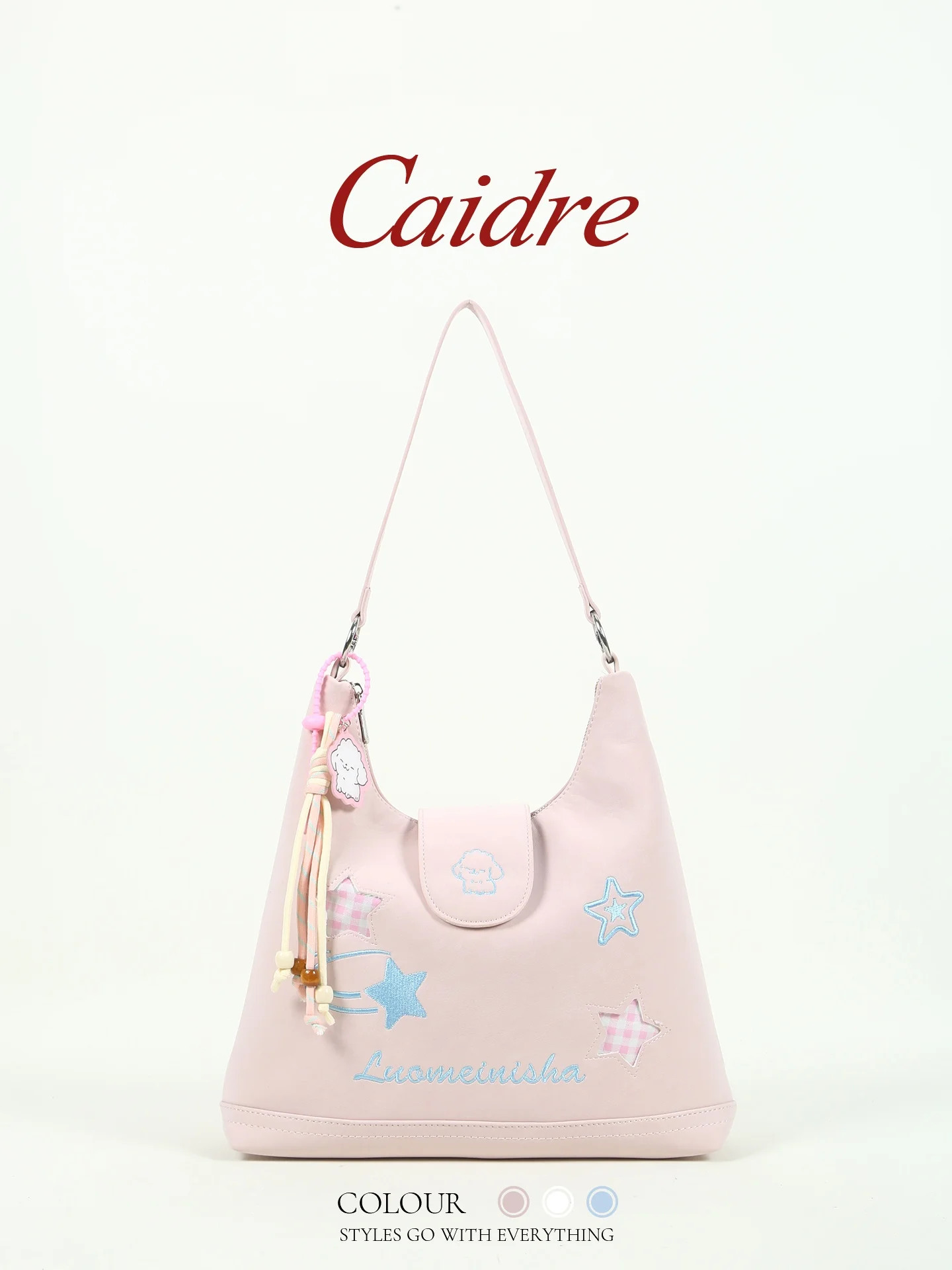 

Caidre Korean Style Commuter Tote Bag Women's Birthday Gift Large Capacity Single Shoulder Bag Cute Little Dog Crossbody Bag