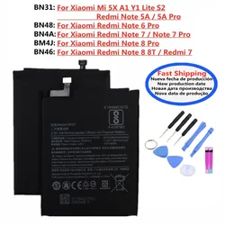 BN31 BN48 BN46 BM4J BN4A Battery For Xiaomi Redmi Note 5A Pro / 6 Pro / 7 Pro / 8 Pro 8T 7Pro Mi 5X A1 Y1 Lite S2 Phone Battery
