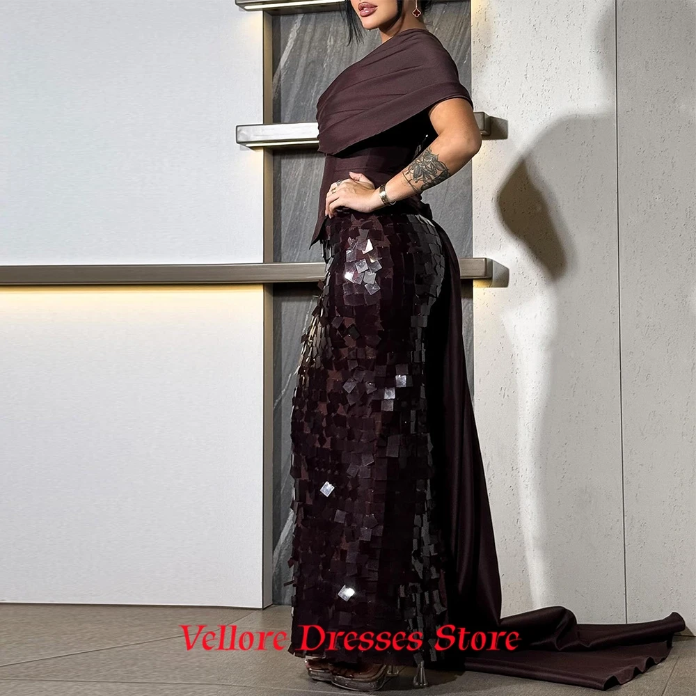 Luxury Satin Mermaid Evening Dress Graceful Panel Train Customized Prom Dresses Delicate Sequined Special Occasion Gowns image 4