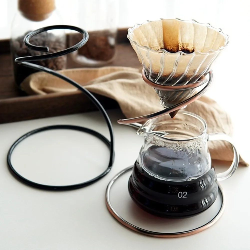 

Sturdy Reusable Coffee Hand Brewing Rack Metal Practical Filter Cup Holder Convenient Serpentine Drip Filter Holder Kitchen