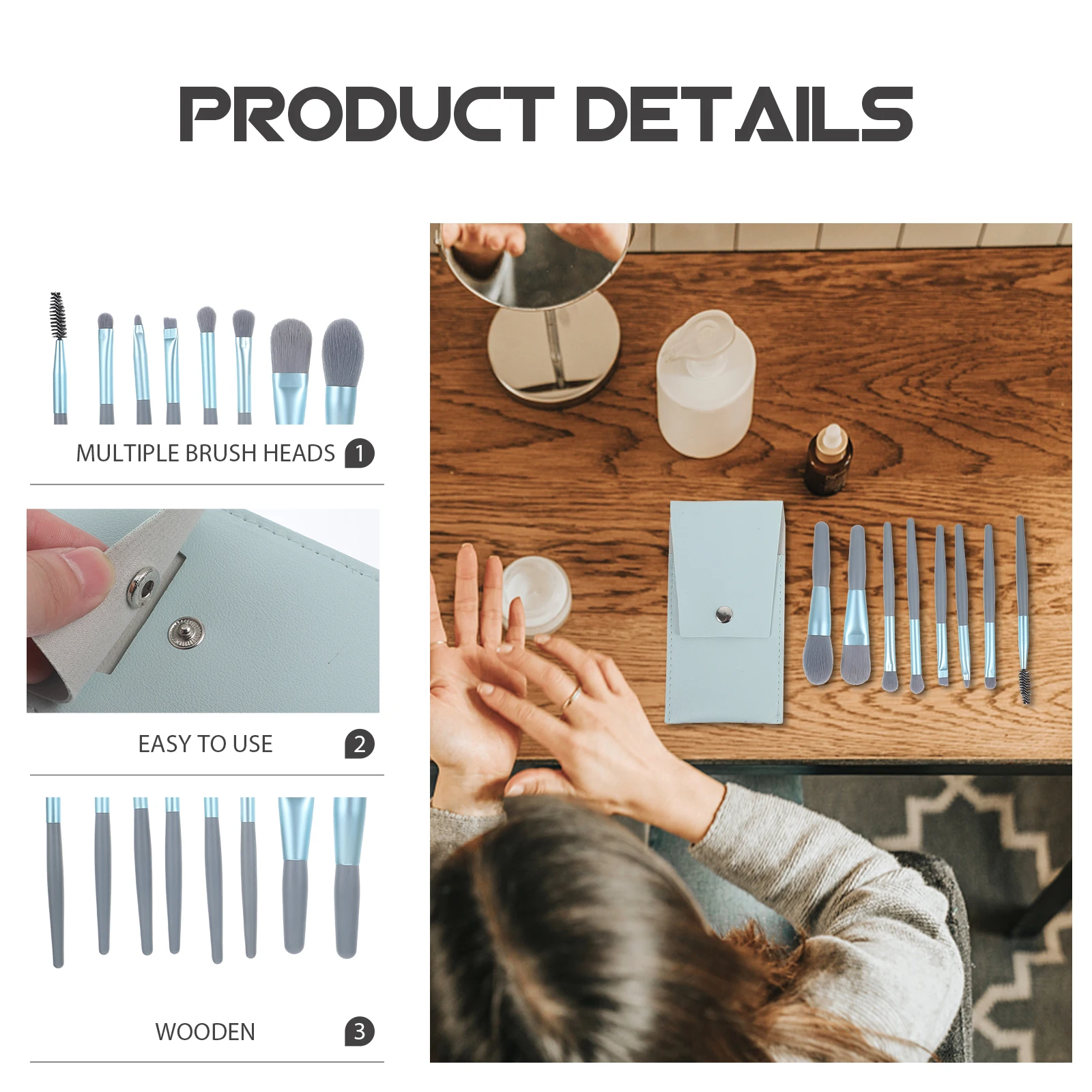 

The Face Makeup Brush Set for Eyeshadow Kit Man-made Fiber Mini Travel
