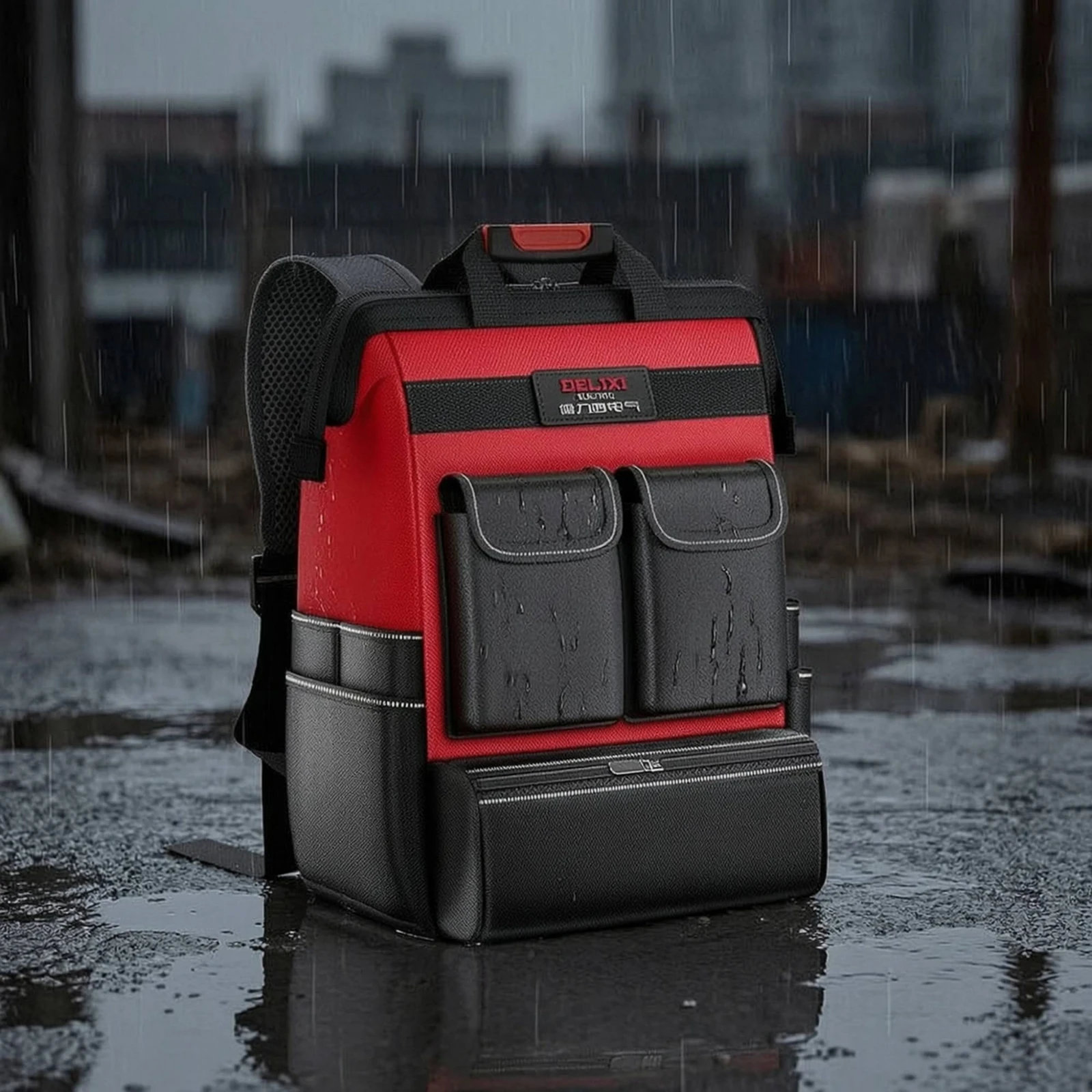 Tool Backpack Sturdy Tool Bag Backpack Wear-Resistant Comfortable for Electricians, Jobsite
