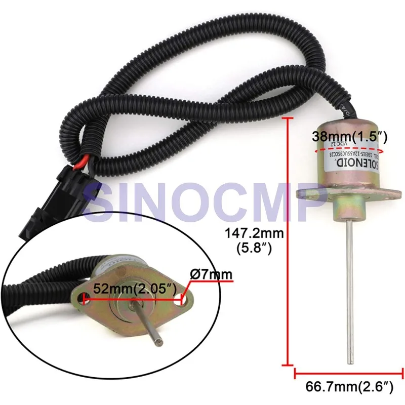 25-38109-05S 25-38109-05Z 1503ES-12A5SUC9SCC28 SA-4668-S Untuk Mesin Kubota V2203-DI Solenoid Pemutus Daya
