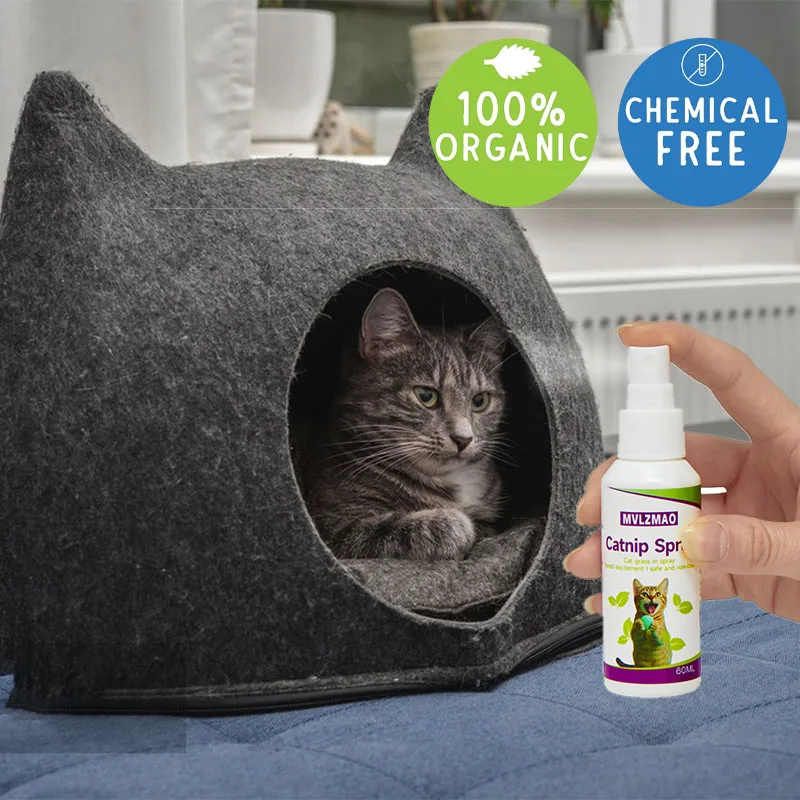 Catnip Spray for Cats, Cat Scratching Spray Mist, Transparent Cat & Kitten Behaviour Spray 60 ml Spray Bottle for Training