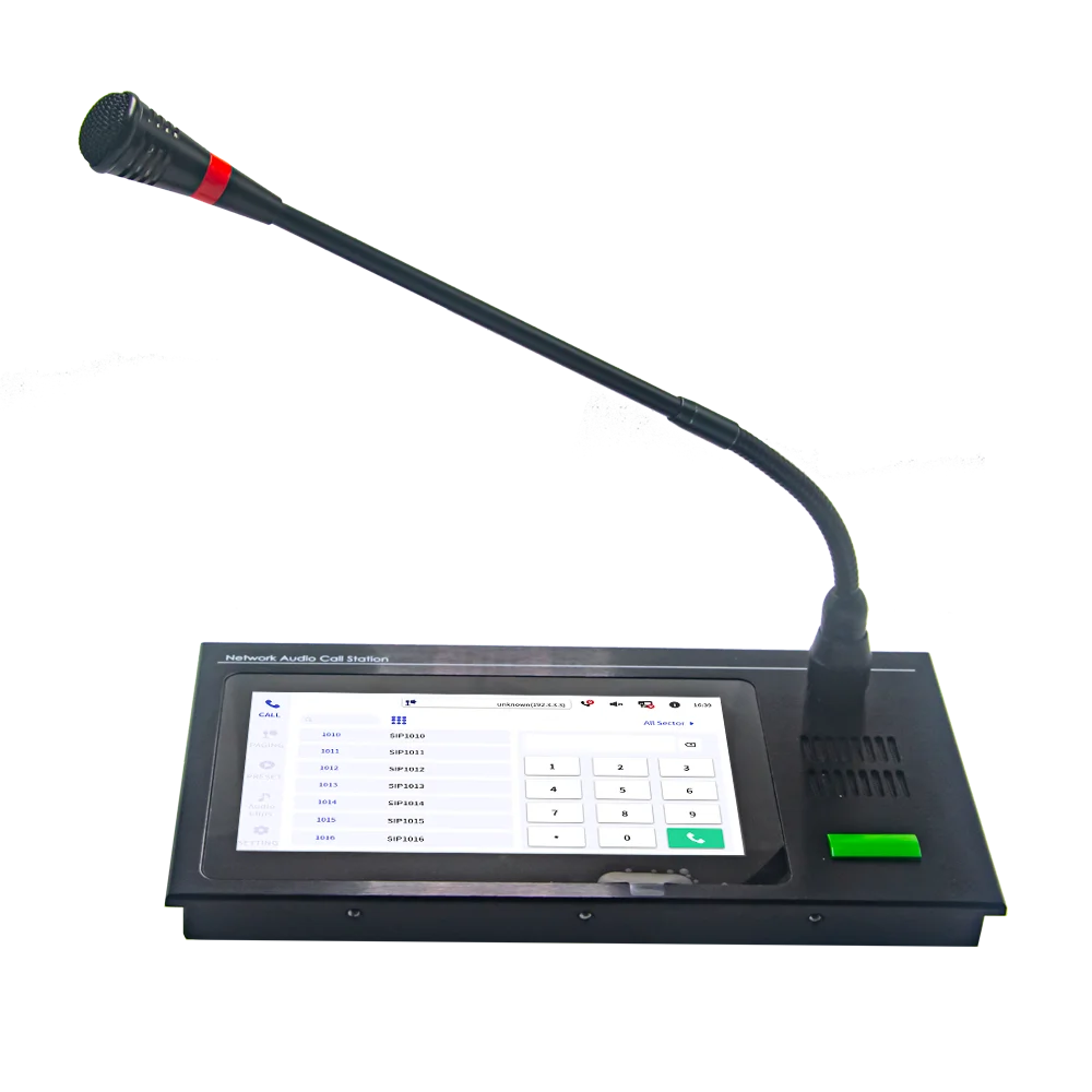 

2025 hot sale SINREY NM806T 7-inch touch screen Broadcast host Network Multi Microphone sip speaker paging system