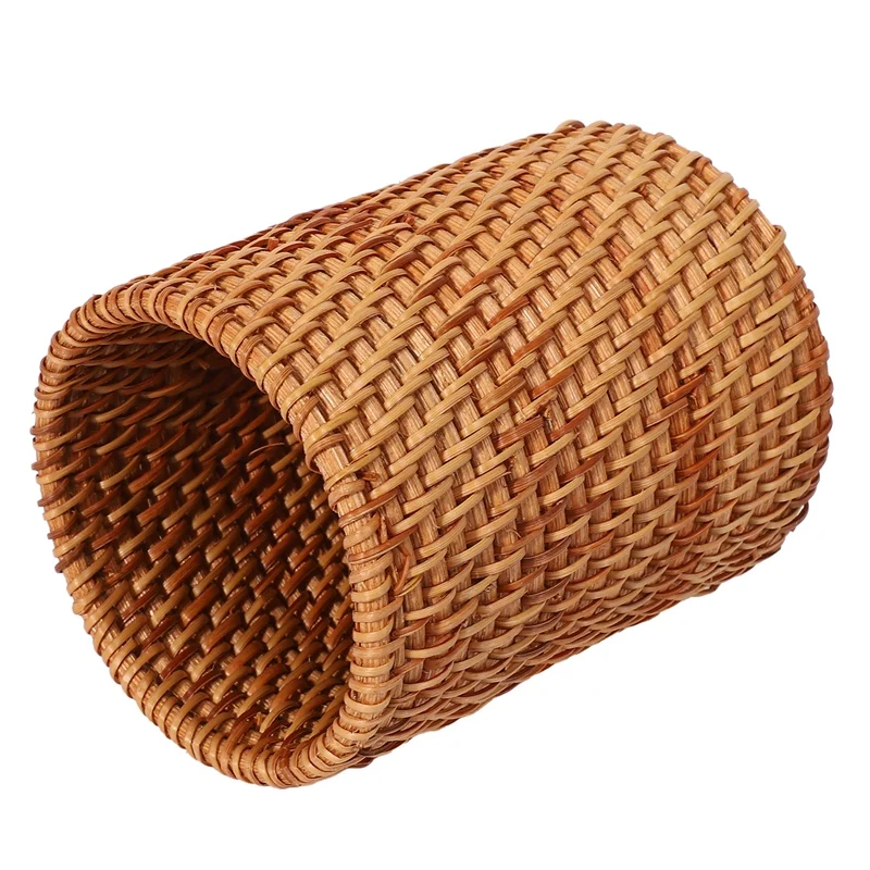 2X Rattan Chopsticks Tube Shovel Spoons Bucket Dinner Knives Forks Tableware Storage Box Home Storage Baskets A