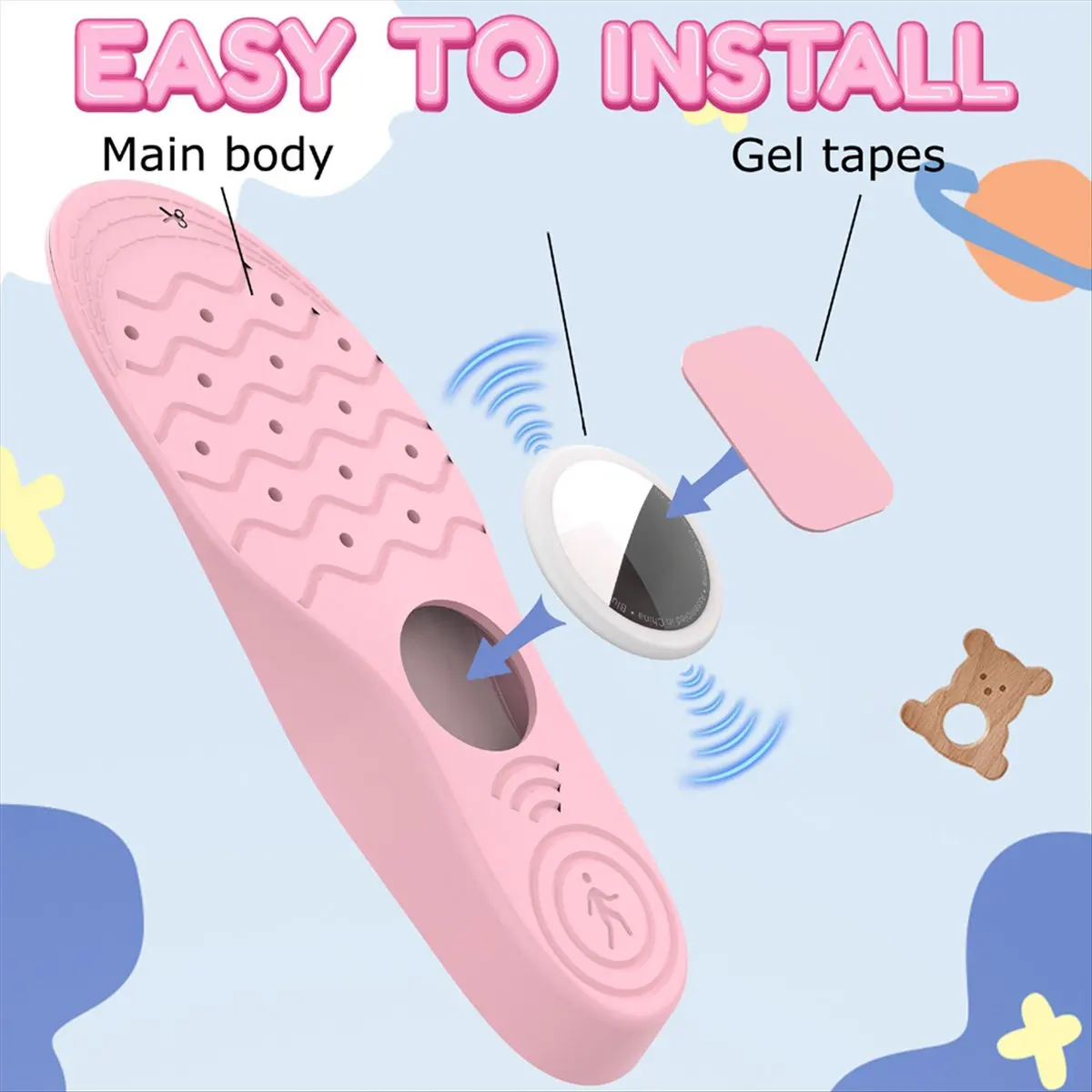 【~ New Y24A】Insoles for Protective Cover Securely Mounted Shoe Inserts Shoe Insoles for Kids GPS Tracker Device Case,A