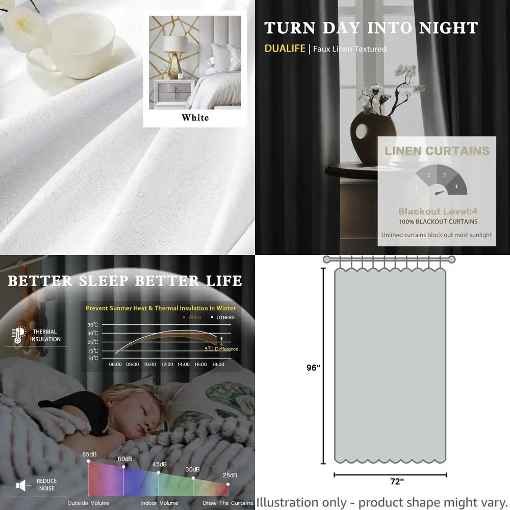 72x96 inch grijze linnen gordijnen voor kamerverduistering en privacy, geschikt voor schuifdeuren en kamerhoge ramen, 2-delig