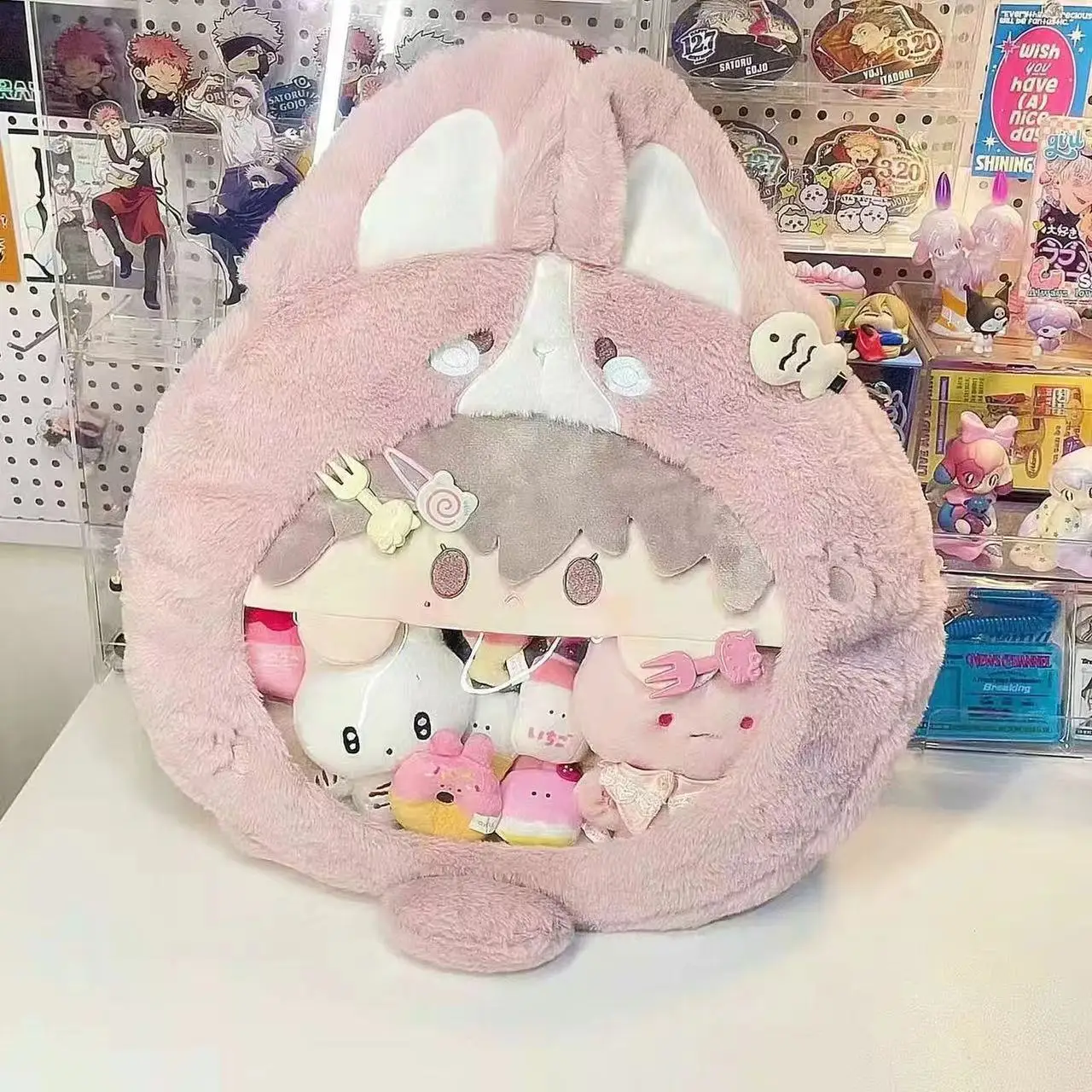 

Anime Style Plush Rabbit Doll Crossbody Bag Cute Cartoon Shoulder Bag Plushie Backpack Kawaii Soft Toy Purse for Girls Gift