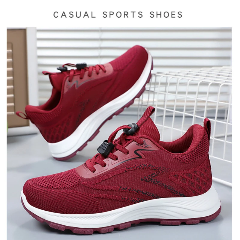 Walking shoes for women\'s spring 2024 sports have a textured, breathable, comfortable and high-quality single shoe trend