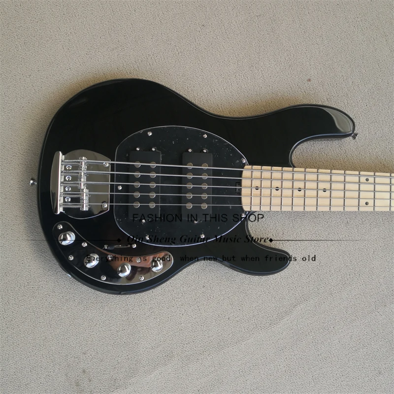 5-String Electric Guitar Bass ,JB Metal Sliver Blue Bass,Maple Neck Rosewood Fingerboard,Factory Custom