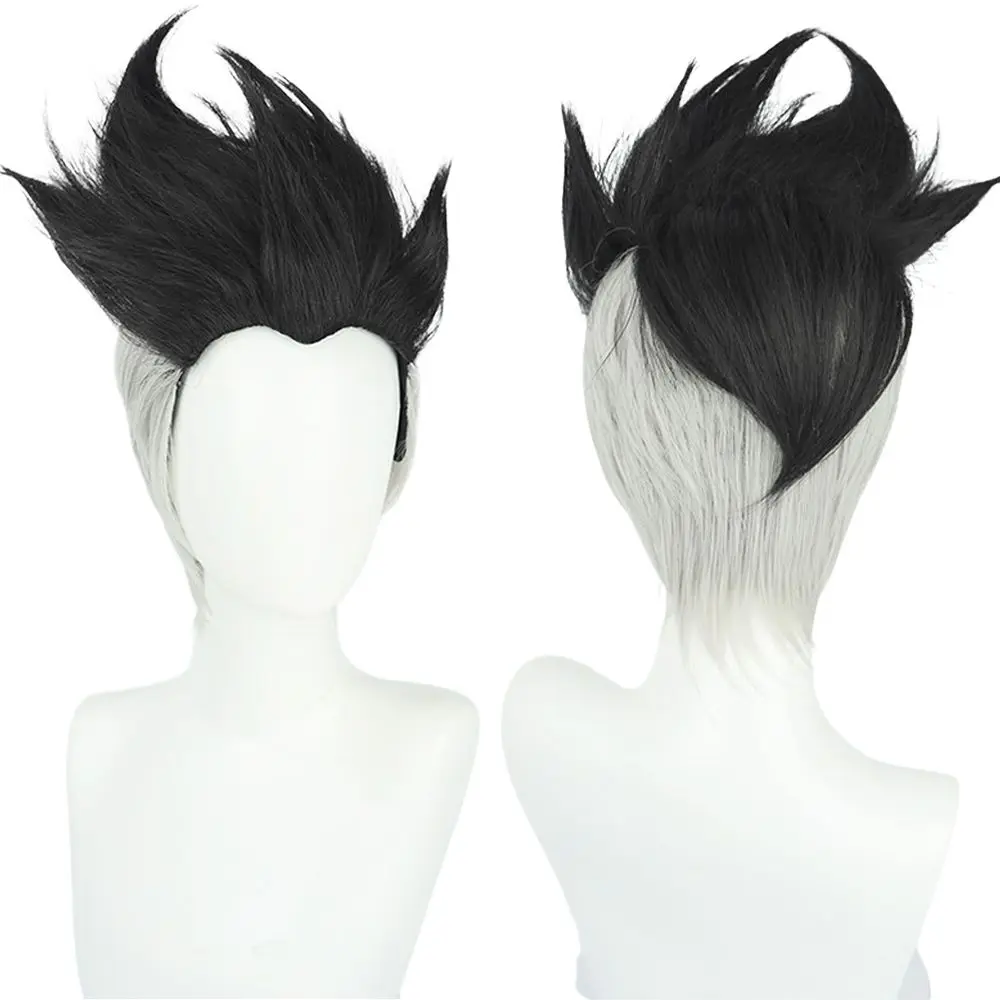 David Martinez Cosplay Wig Short Grey Black Wig for Men Synthetic Heat Resistant Hair Halloween Carnival Costume Accessories