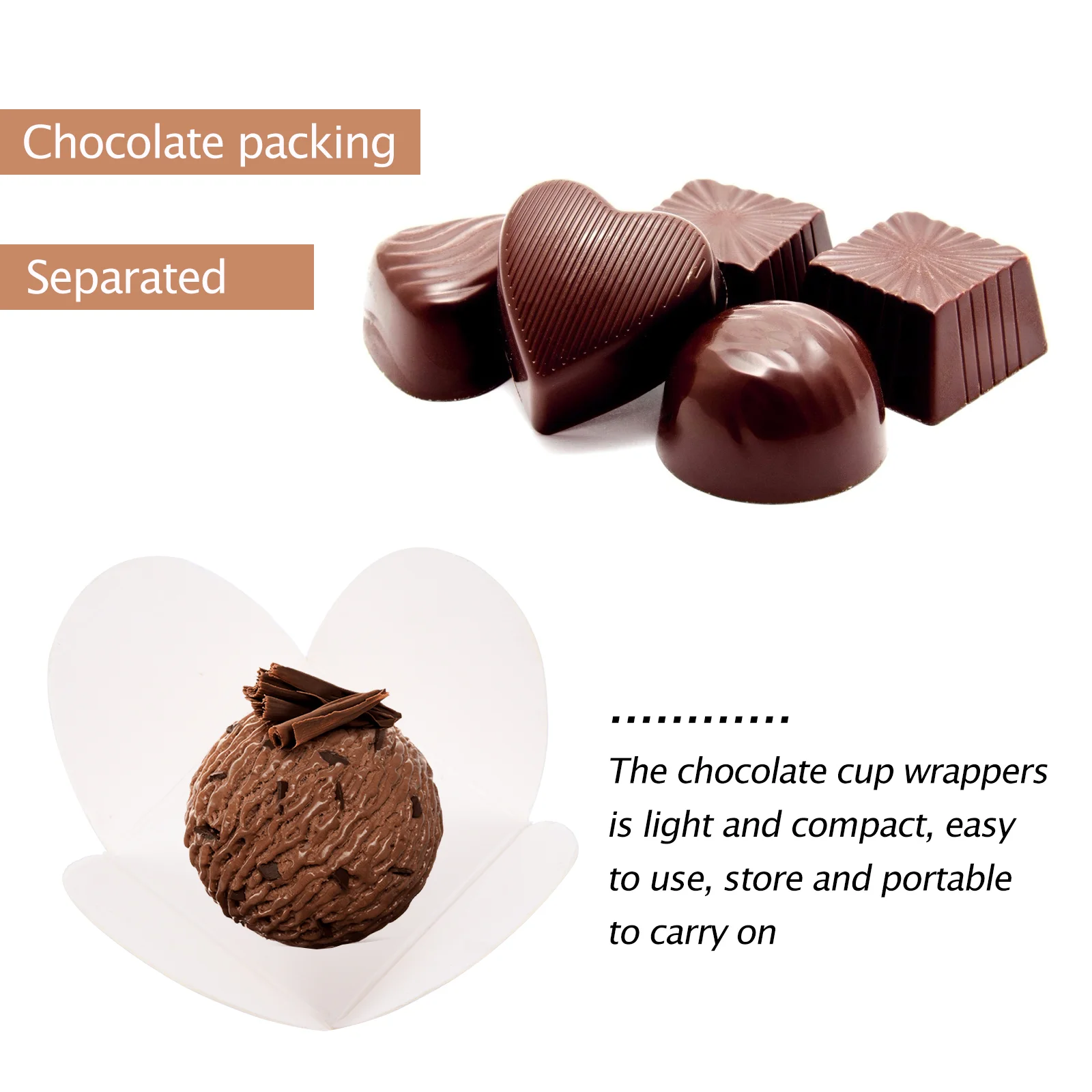 100 Pcs Chocolate Tray Decor for Candy Food Gift Truffle Paper Holder Wrapping Baby Boy