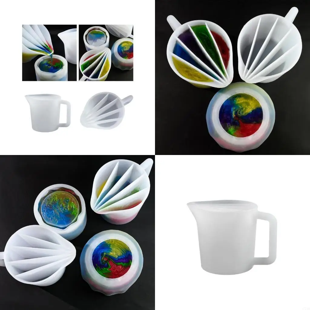 Convenient 5 Silicone Mixing Cup Resin Color Mixing Cup with Handle